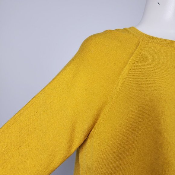J. Crew Yellow Merino Wool Knit Sweater Size XL - Picture 3 of 9